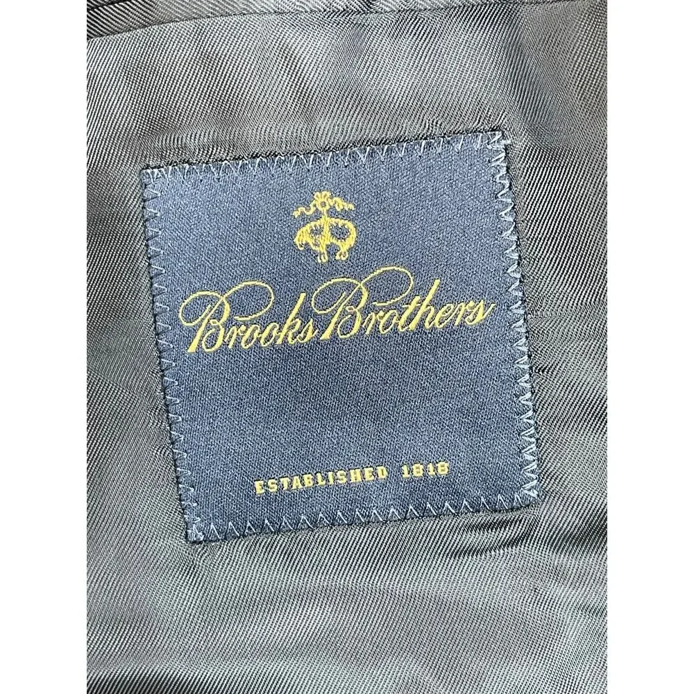Brooks‎ Brothers Blazer Mens 38R Navy Blue Cotton Blend 3-Button Suit Jacket